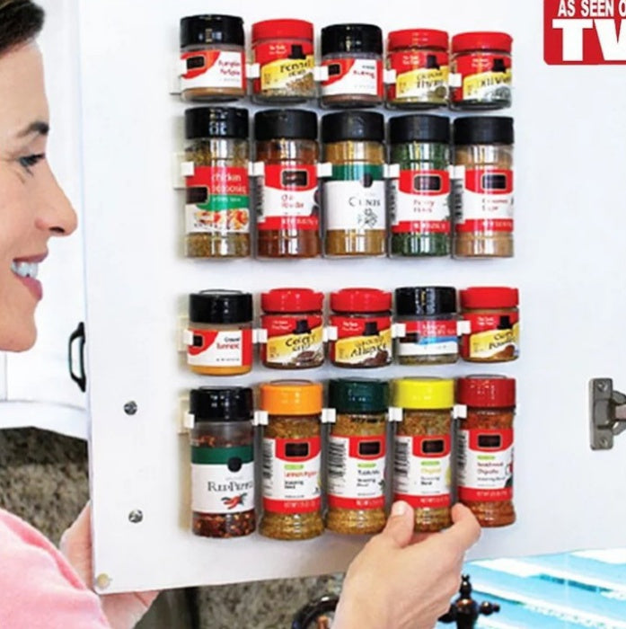 Wall-Mounted Spice Bottle Rack