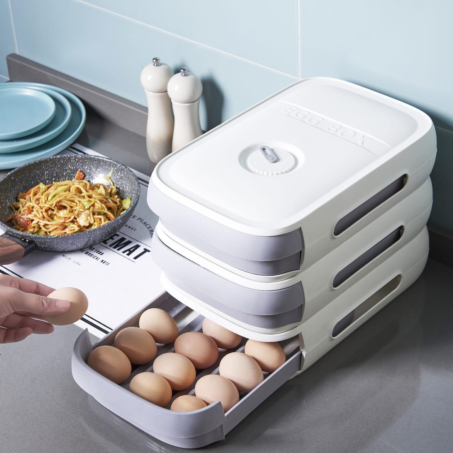 Drawer-Type Rolling Egg Storage Box