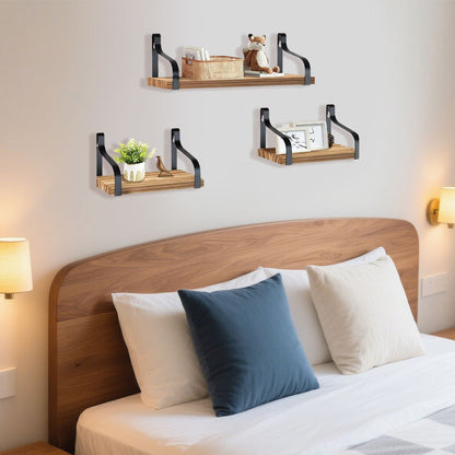 3 Pcs Wood Floating Shelves