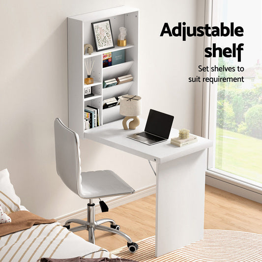 Wall Mount Foldable Table White + Chair