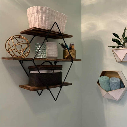 Rustic Wooden Floating Shelves
