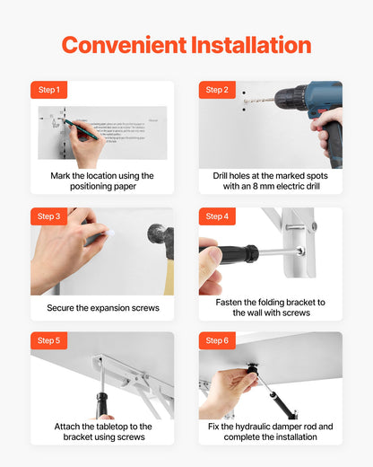 Wall Mounted Folding Table, 23.6 X 15.7