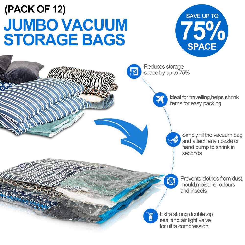 12X Vacuum Storage Bags